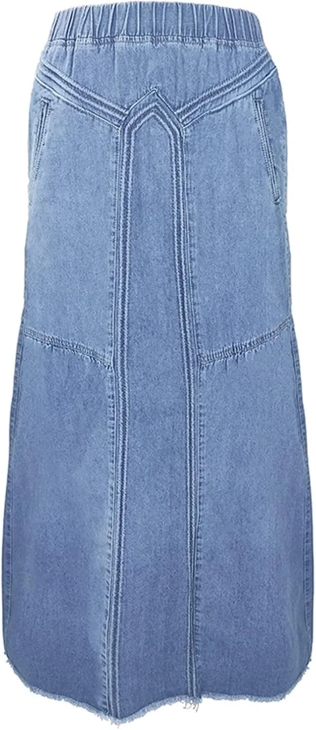 Women's Casual Skirts Women Fashion Denim Pencil Skirt High Waisted Blow Knee Blue Jeans Skirts Spring Mini
