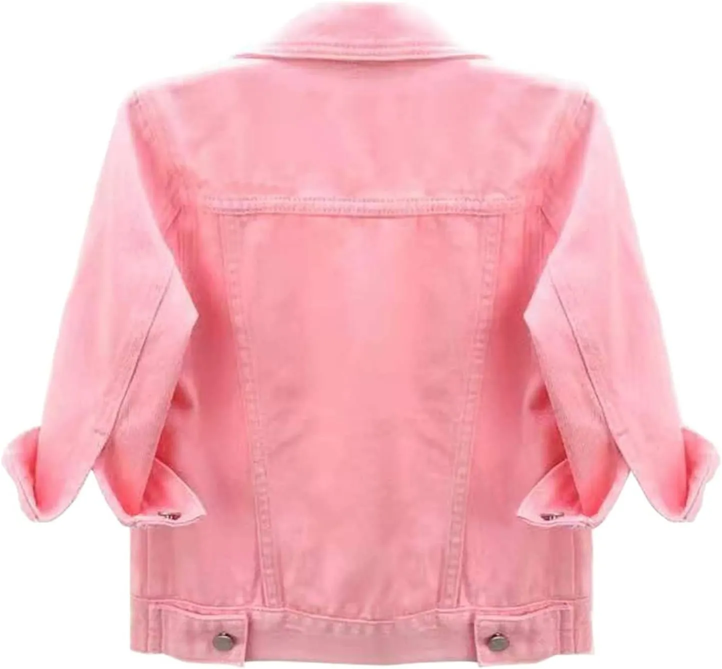 Women's Cropped Denim Jacket 3/4 Sleeve Short Jean Jacket Button Down Retro Lightweight Trucker Coat