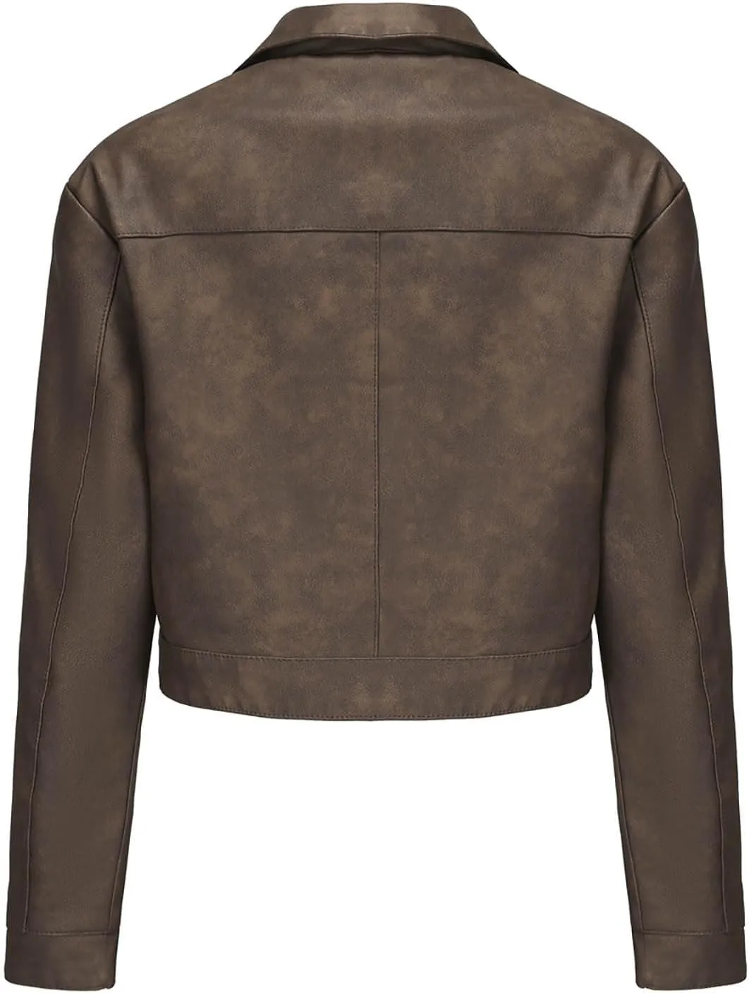 Women's Cropped Faux Leather Jacket Zip Up Motorcycle Jacket Moto Biker Blazer PU Short Coat Fashion Y2k Streetwear