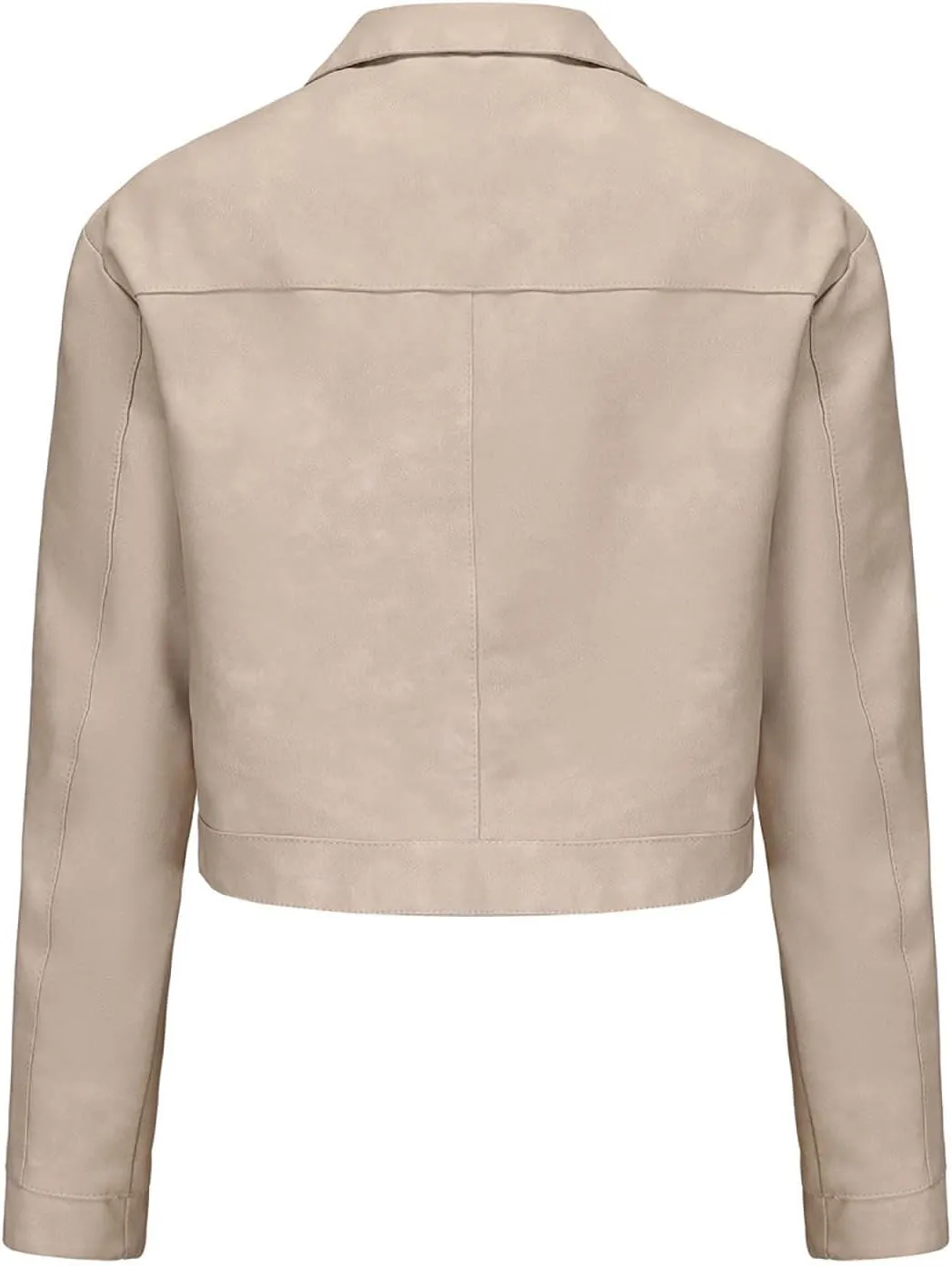 Women's Cropped Faux Leather Jacket Zip Up Motorcycle Jacket Moto Biker Blazer PU Short Coat Fashion Y2k Streetwear