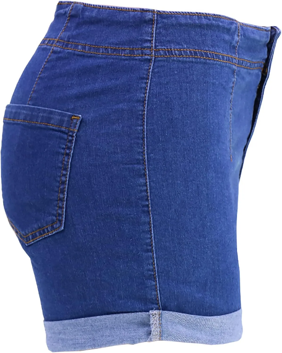 Women's Denim Shorts Stretch Mid Rise Jeans Shorts Summer Club Party Dance Booty Hot Pants Casual Shorts