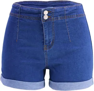 Women's Denim Shorts Stretch Mid Rise Jeans Shorts Summer Club Party Dance Booty Hot Pants Casual Shorts