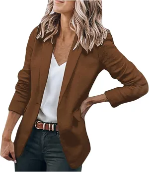 Women's Fall Formal Trendy Long Sleeve Business Blazer Plus Size Jacket,M-5XL