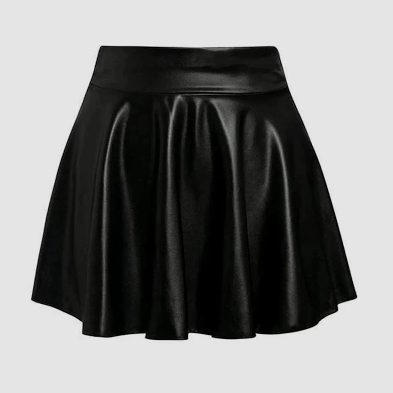 Women's Fashion High Waist Pleated Solid Color Short Skirt Loose Skirt Pencil Skirts with Pockets for Women Knee
