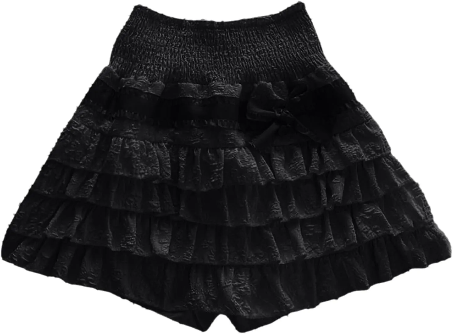 Women's Lolita Kawaii Mini Skirts Elastic Waist Tiered Ruffle Mini Skirts/Skort Japanese Korean Cute Sweet Skirt