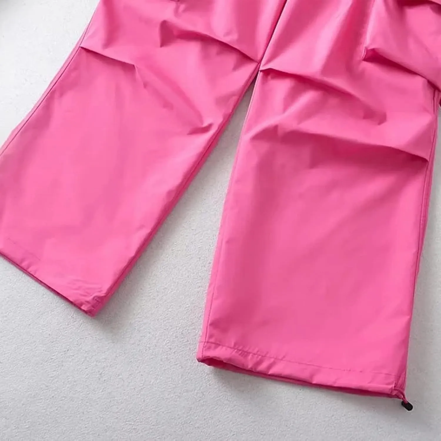 Women's Loose Pocket Cargo Pants Street Pat Elastic Waist Casual Pants Trousers Y2k Streetwear Soft Trendy Trousers