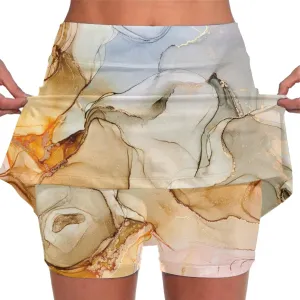 Women's Mini Tennis Skirts Plus Size Tie-Dye Print Workout Golf Skorts Summer Casual Athletic Running Yoga Shorts Underneath