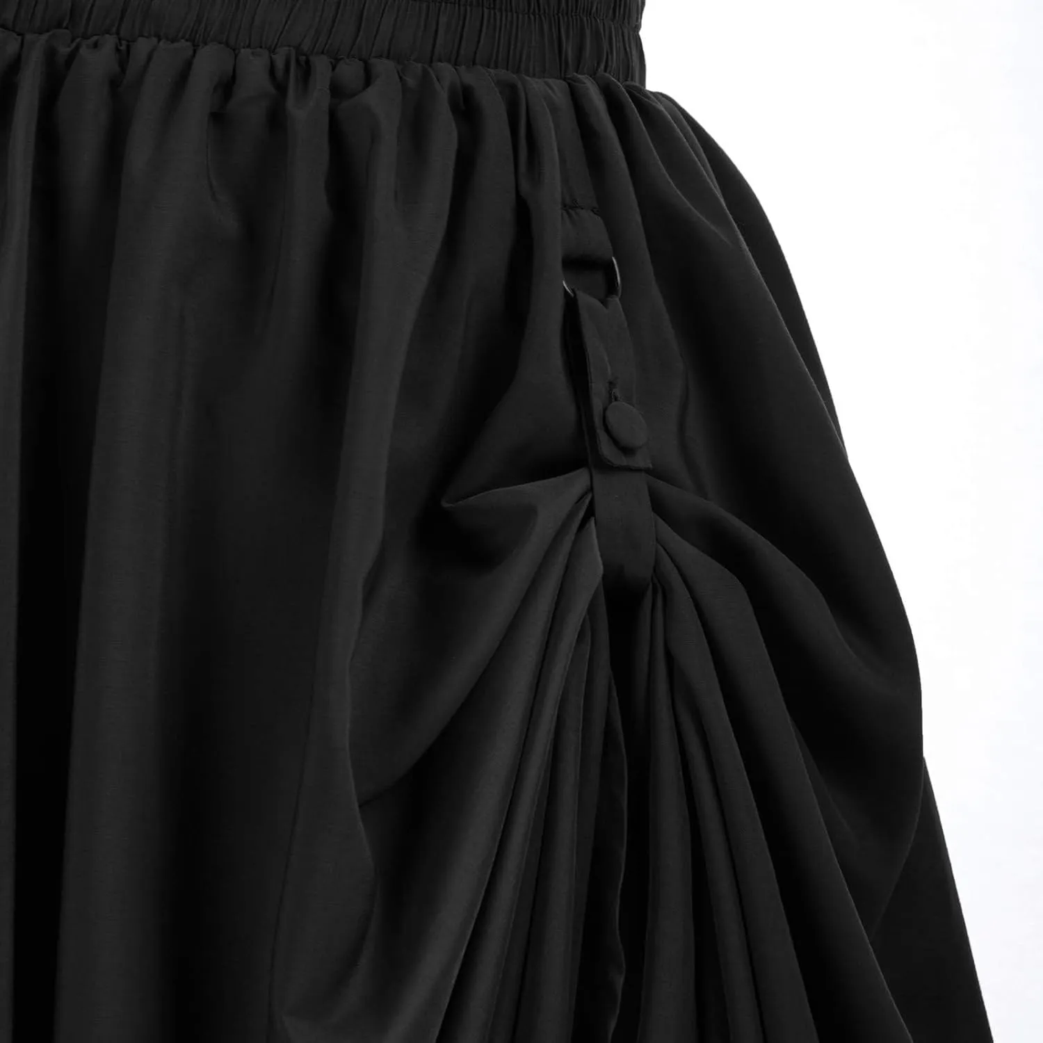 Women's Renaissance Skirt Victorian Peasant Double-Layer Maxi Long Skirts Casual Elastic Waisted Skirt Retro Costumes