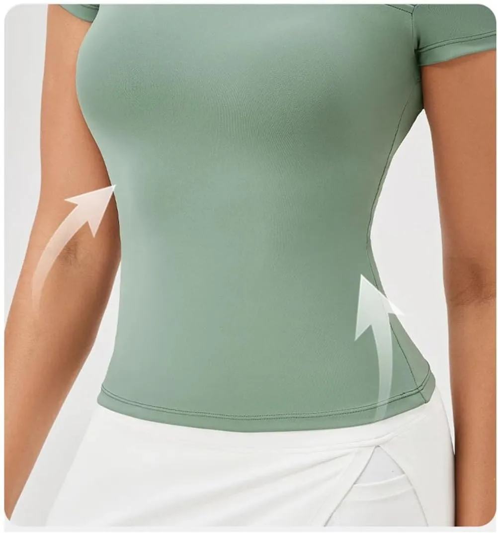 Women's Short Sleeve T-Shirts Breathable Quick Dry Running Training Fitness Casual Sports T-Shirt