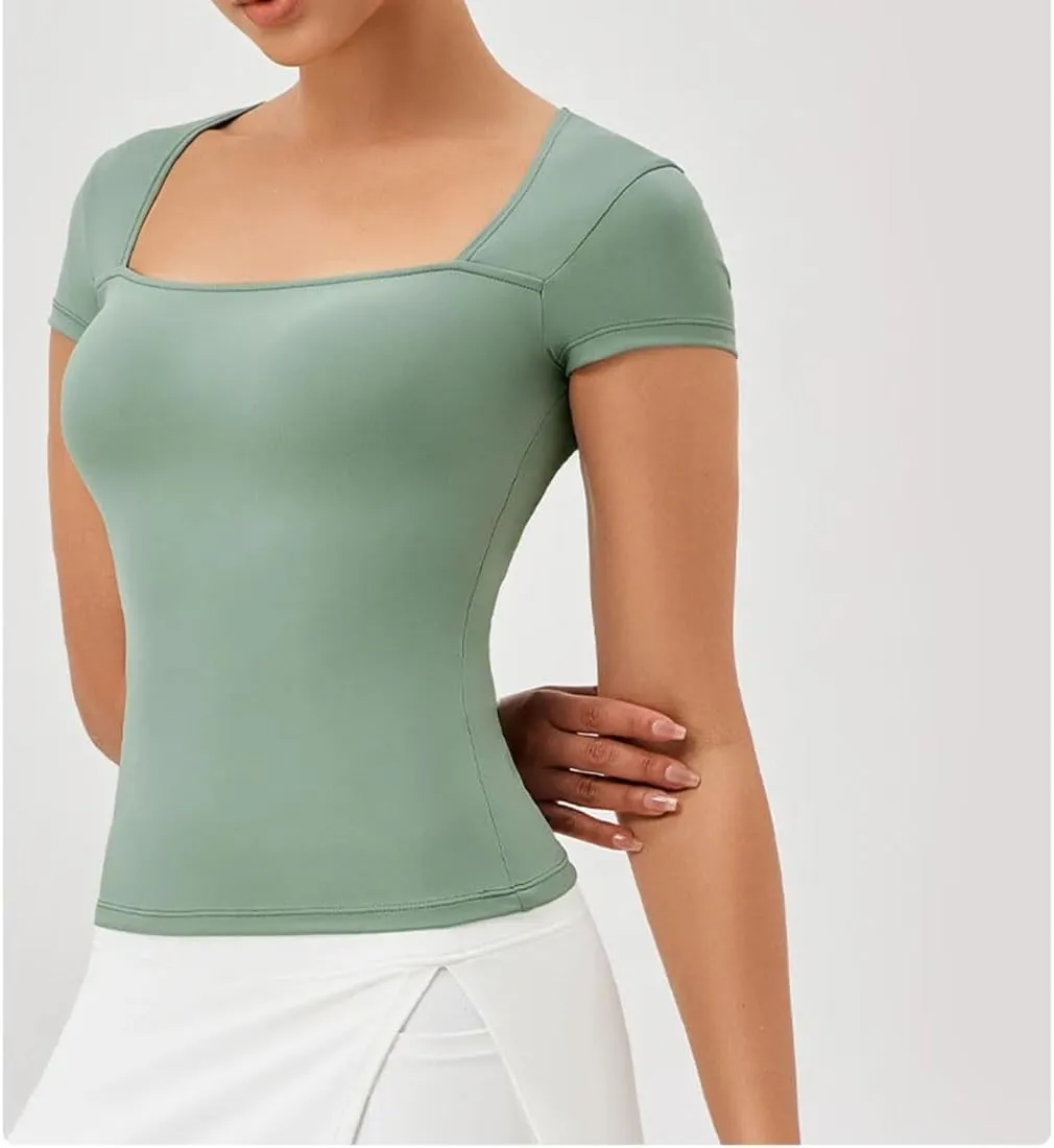 Women's Short Sleeve T-Shirts Breathable Quick Dry Running Training Fitness Casual Sports T-Shirt