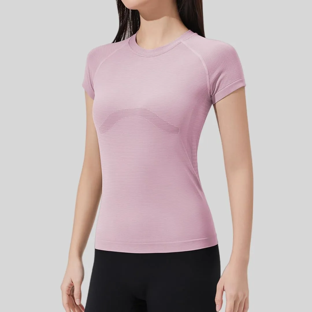 Women's Short Sleeve Workout T-Shirt Quick-Dry Yoga Top,Breathable Running Shirt with High Stretch
