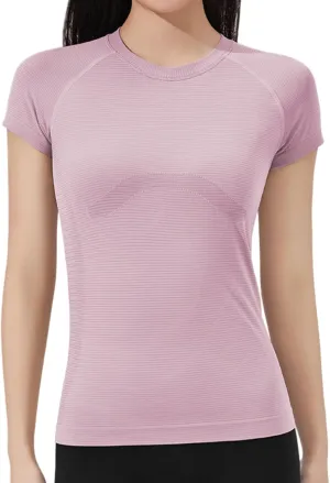 Women's Short Sleeve Workout T-Shirt Quick-Dry Yoga Top,Breathable Running Shirt with High Stretch