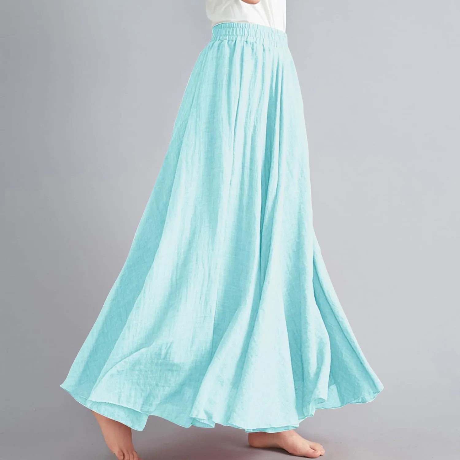 Women's Skirts Plus Size Maxi Flowy Baggy Skirt High Waisted A Line Long Skirts Solid Color Comfort Skirt 2025 New