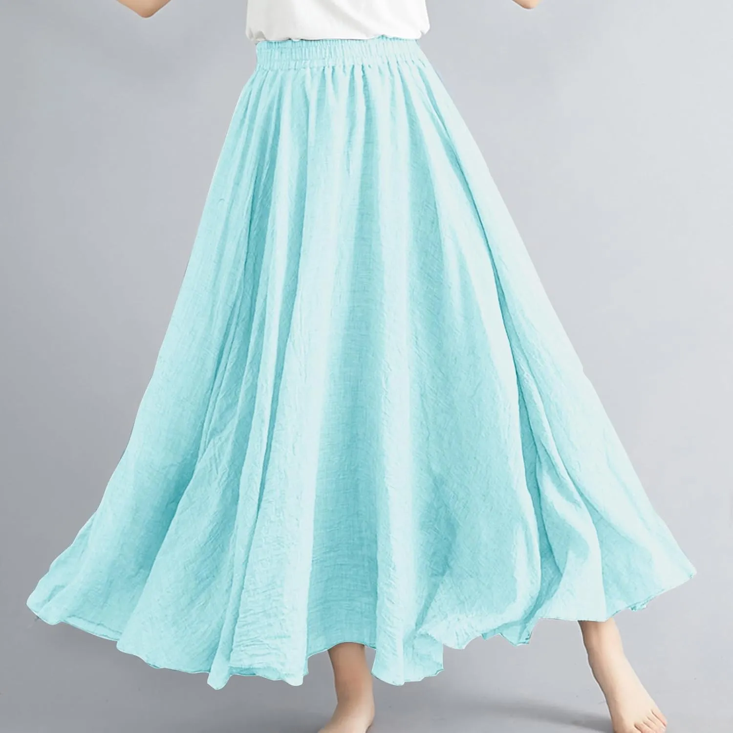 Women's Skirts Plus Size Maxi Flowy Baggy Skirt High Waisted A Line Long Skirts Solid Color Comfort Skirt 2025 New
