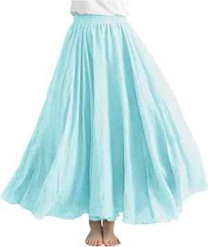 Women's Skirts Plus Size Maxi Flowy Baggy Skirt High Waisted A Line Long Skirts Solid Color Comfort Skirt 2025 New
