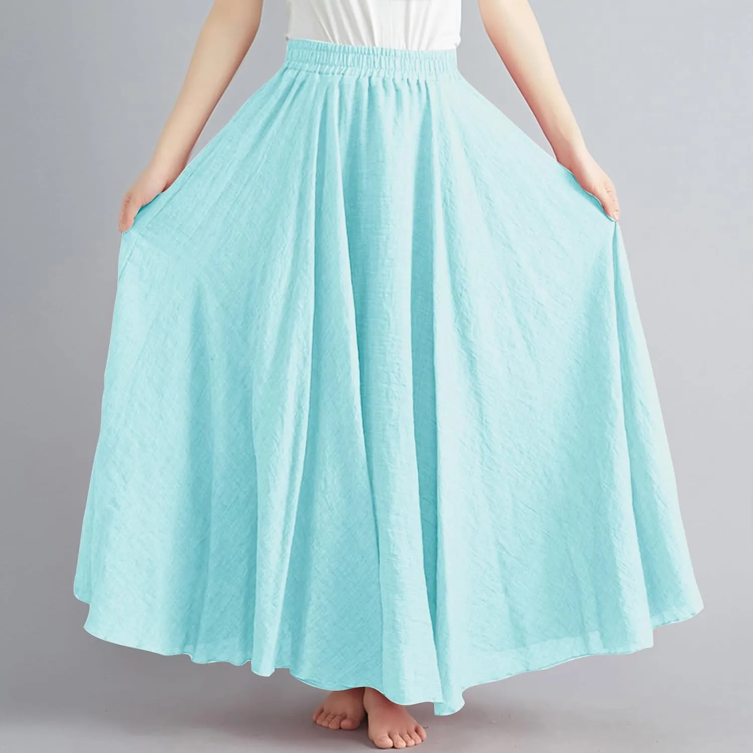 Women's Skirts Plus Size Maxi Flowy Baggy Skirt High Waisted A Line Long Skirts Solid Color Comfort Skirt 2025 New