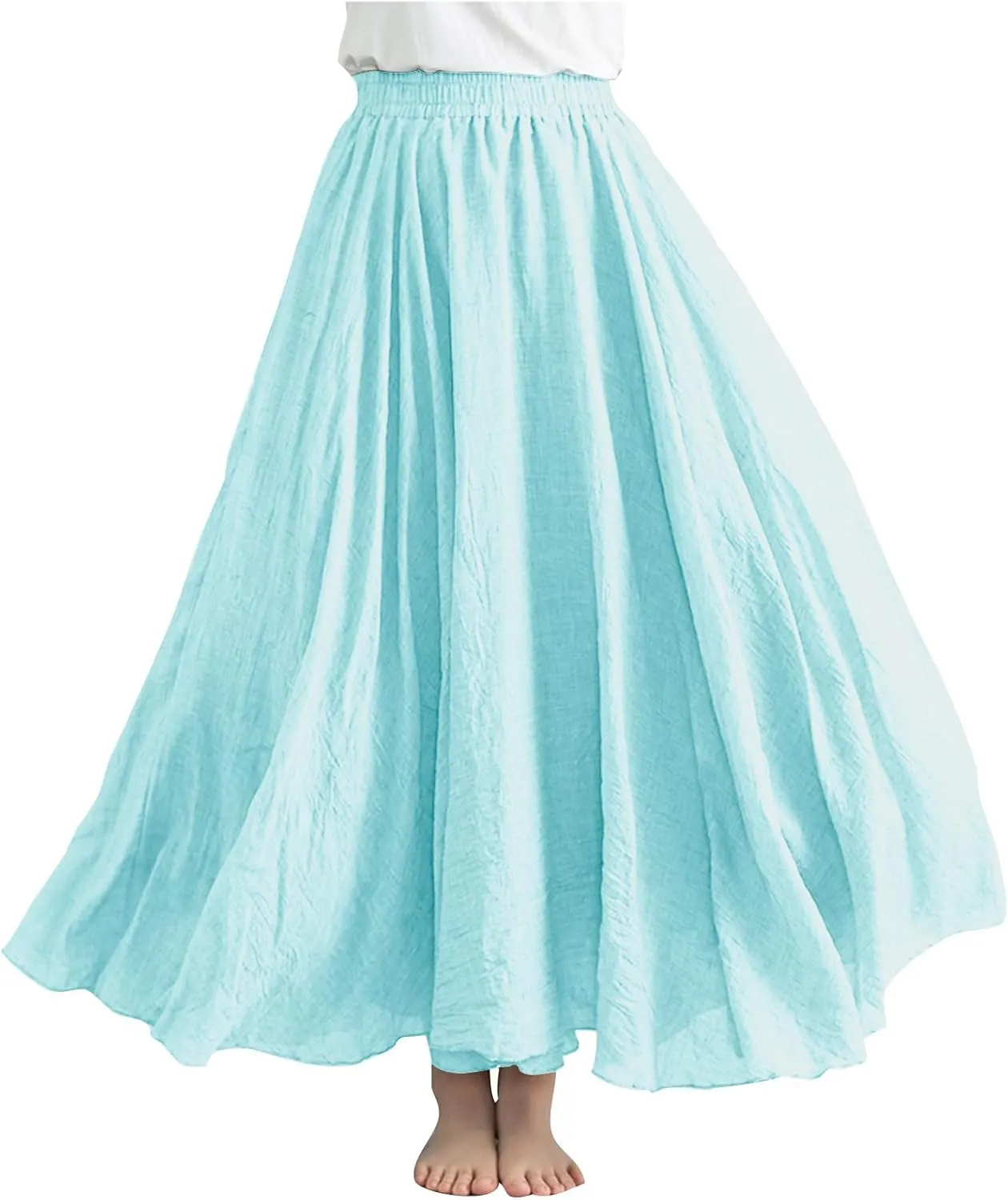 Women's Skirts Plus Size Maxi Flowy Baggy Skirt High Waisted A Line Long Skirts Solid Color Comfort Skirt 2025 New