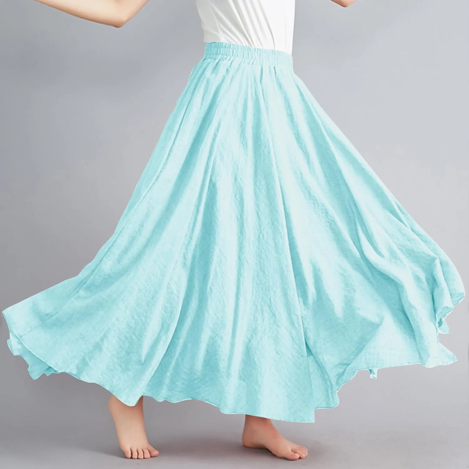 Women's Skirts Plus Size Maxi Flowy Baggy Skirt High Waisted A Line Long Skirts Solid Color Comfort Skirt 2025 New