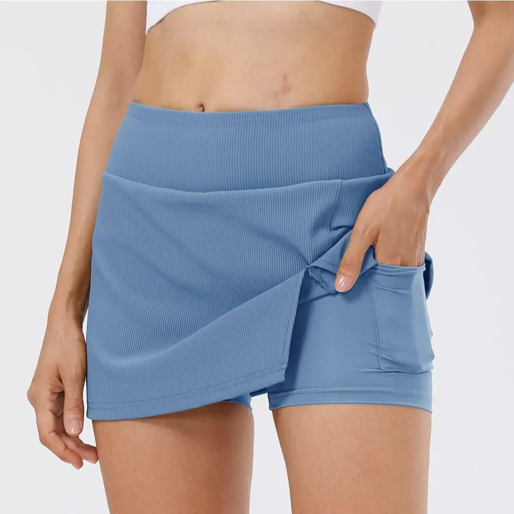 Women's Tennis Skirt Cute Golf Short Mini Skirt Skort Split Hem Bodycon Pencil Skirts for Workout Sports Athletic