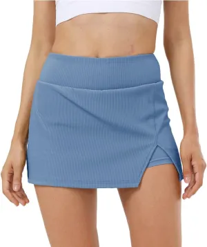 Women's Tennis Skirt Cute Golf Short Mini Skirt Skort Split Hem Bodycon Pencil Skirts for Workout Sports Athletic