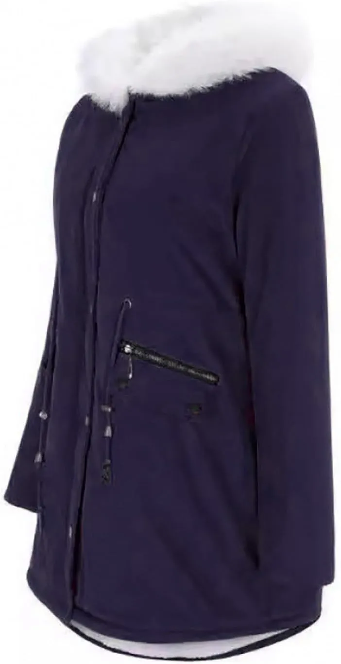 Women's Thickened Down Jacket Jacket with Collar Loose Winter Coat Long-Sleeve Water Resistant Women's Parka Jacket