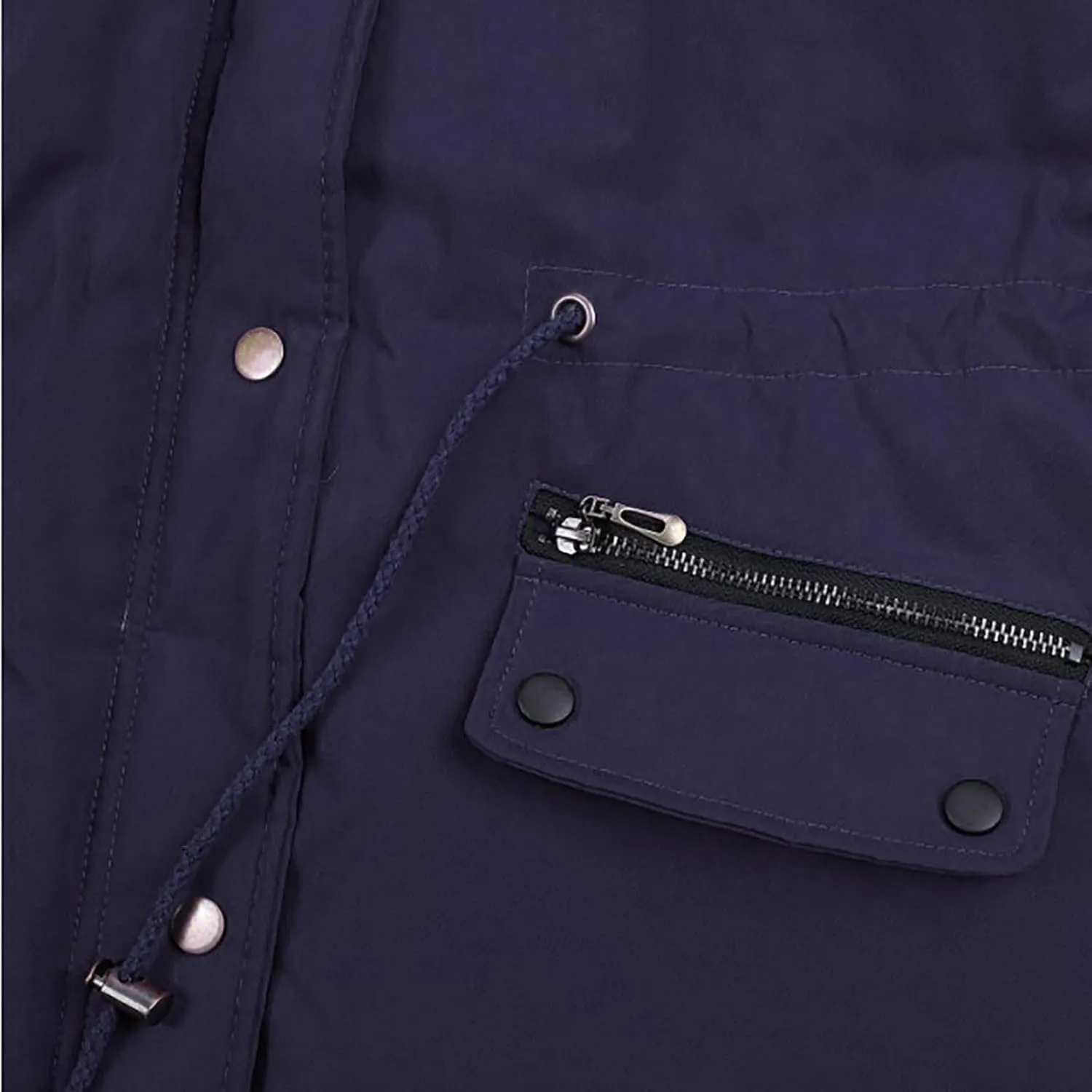 Women's Thickened Down Jacket Jacket with Collar Loose Winter Coat Long-Sleeve Water Resistant Women's Parka Jacket