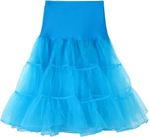 Women's Tulle Petticoat Tulle Midi Knee Length Skirt Adult Puffy Tutu Skirt Underskirts for Cosplay Underskirt