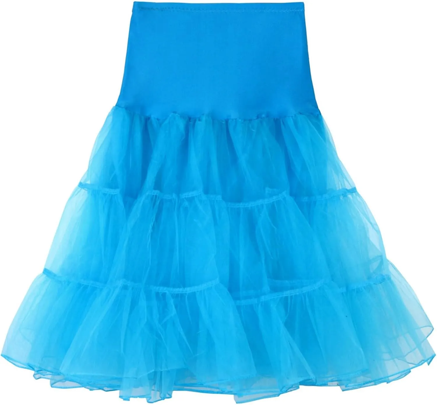 Women's Tulle Petticoat Tulle Midi Knee Length Skirt Adult Puffy Tutu Skirt Underskirts for Cosplay Underskirt