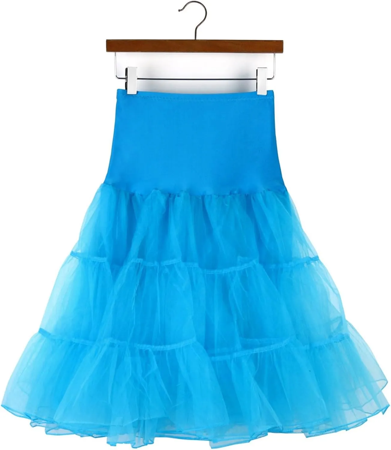 Women's Tulle Petticoat Tulle Midi Knee Length Skirt Adult Puffy Tutu Skirt Underskirts for Cosplay Underskirt