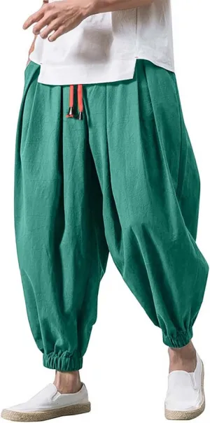 Work Pants for Men Loose Big Trousers Lace Straps Side 4 Pockets Casual Sports Trousers Suit Pants for Men