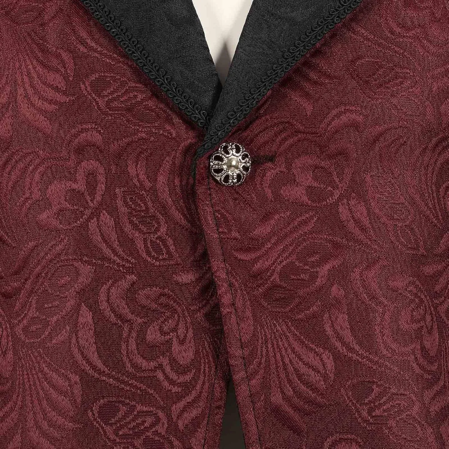 Xiaojmake Mens Gothic Steampunk Vest Double Breasted Jacquard Brocade Vest Swallowtail Waistcoat Medieval Sleeveless Tailcoat
