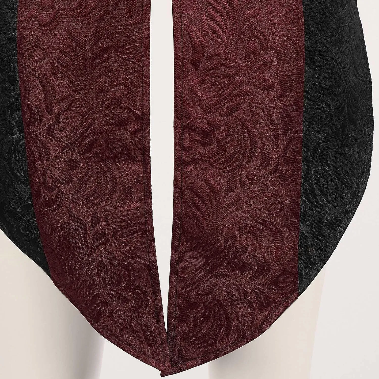 Xiaojmake Mens Gothic Steampunk Vest Double Breasted Jacquard Brocade Vest Swallowtail Waistcoat Medieval Sleeveless Tailcoat