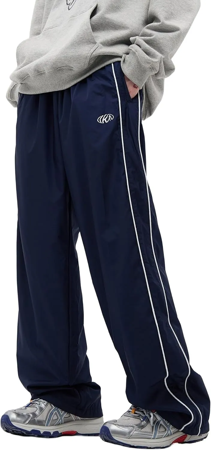 Y2k Track Pants Men Baggy Sweatpants Loose Striped Parachute Pants Wide Leg Hip Hop Streetwear