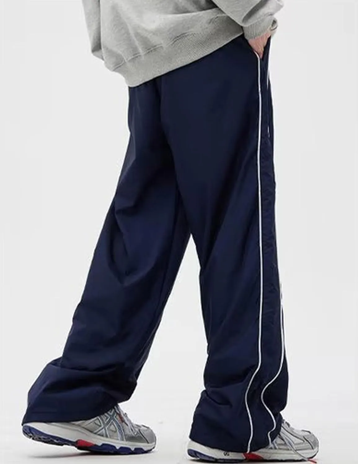 Y2k Track Pants Men Baggy Sweatpants Loose Striped Parachute Pants Wide Leg Hip Hop Streetwear
