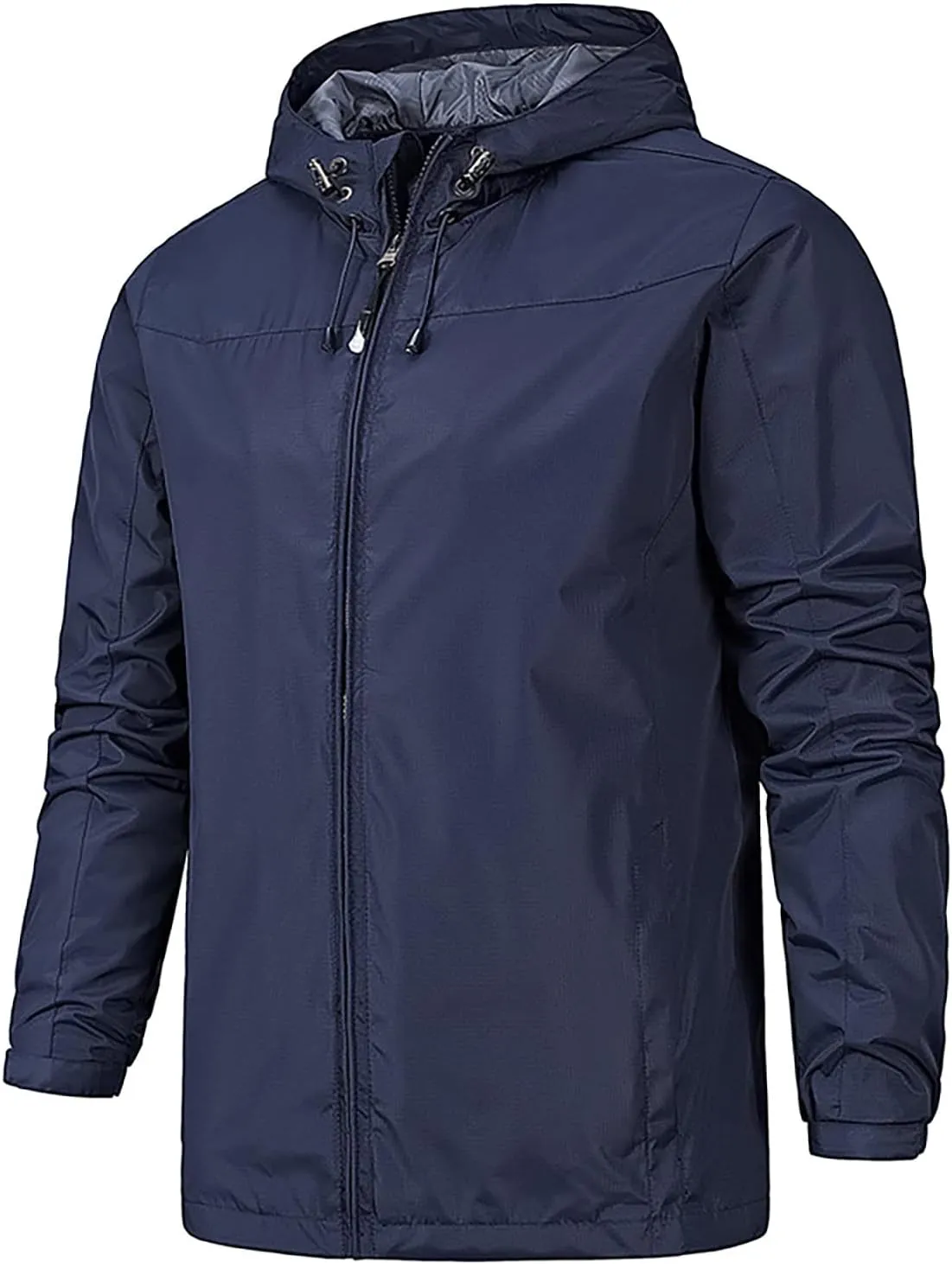 Ymosrh Jacket Lightweight Waterproof Rain Jacket with Hood Outdoor Raincoat Softshell Jacket for Hiking Travel, XL-5XL