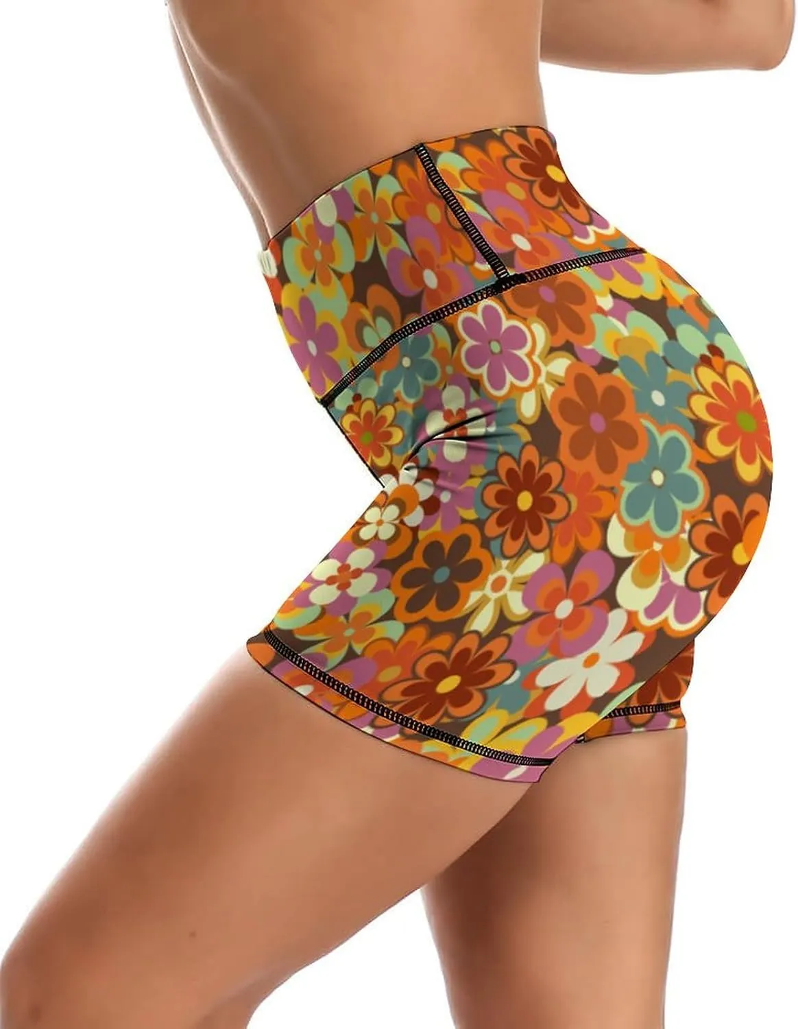 Yoga Shorts High Waisted Tummy Control Biker Shorts for Womens Athletic Running Workout Gym Tennis Shorts