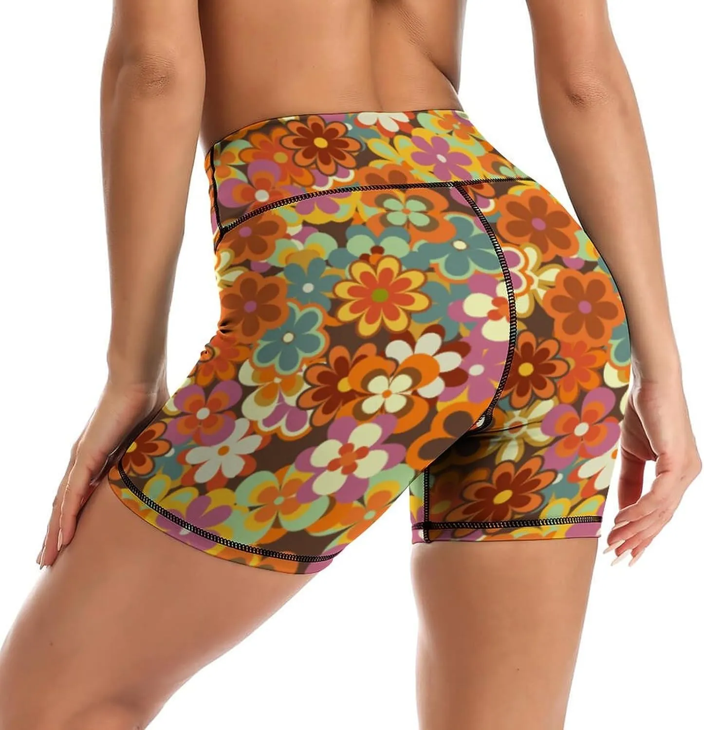 Yoga Shorts High Waisted Tummy Control Biker Shorts for Womens Athletic Running Workout Gym Tennis Shorts