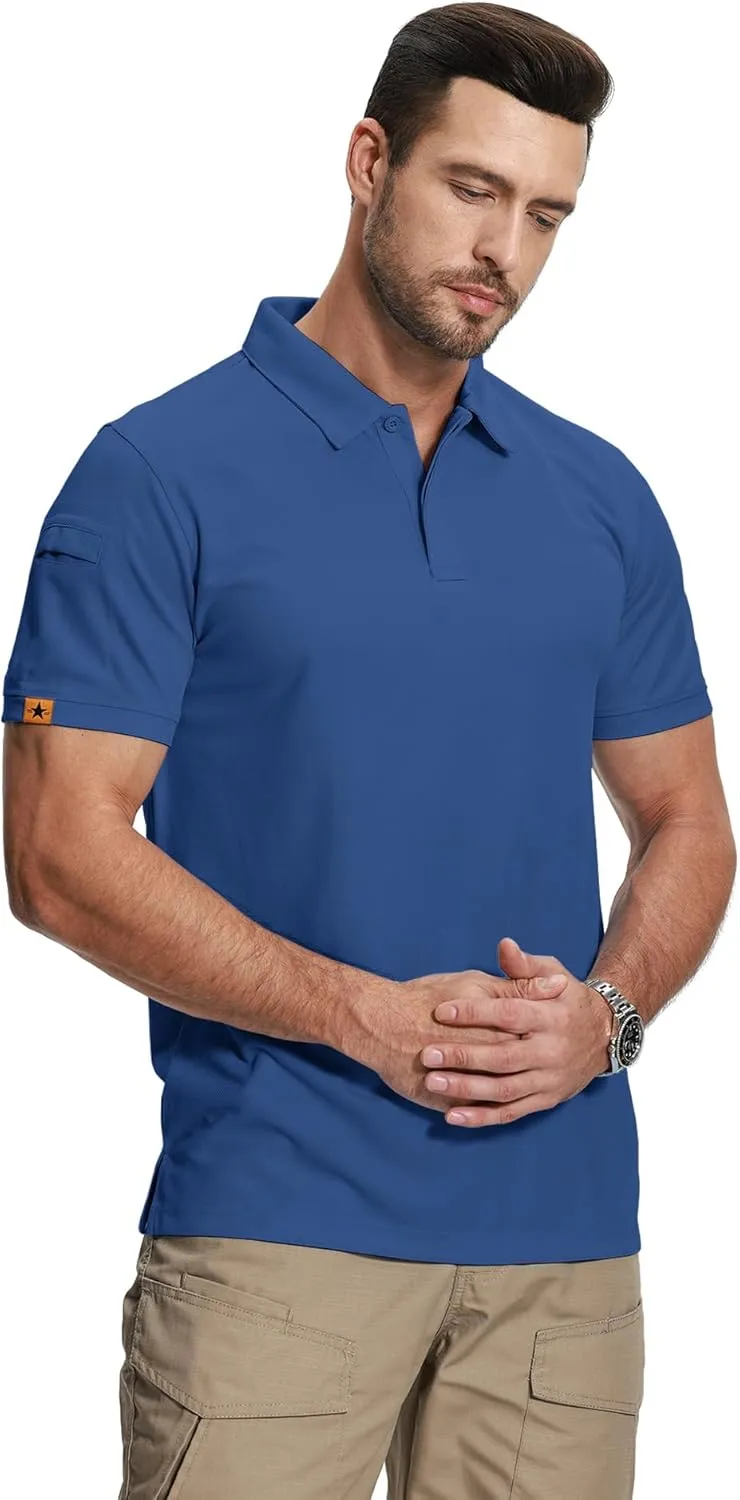 ZITY Mens 2 Pack Polo Shirts Short Sleeve Performance Sports Golf Shirt for Men Tactical Shirt