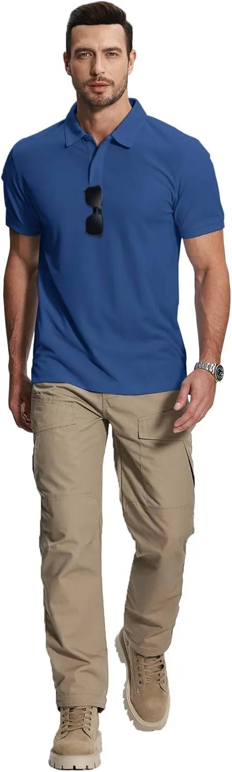 ZITY Mens 2 Pack Polo Shirts Short Sleeve Performance Sports Golf Shirt for Men Tactical Shirt